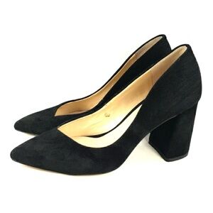 1. State Harvie Black Suede, Pointy Toe, Block Heel. Women's Size 7M 3 1/4" Heel